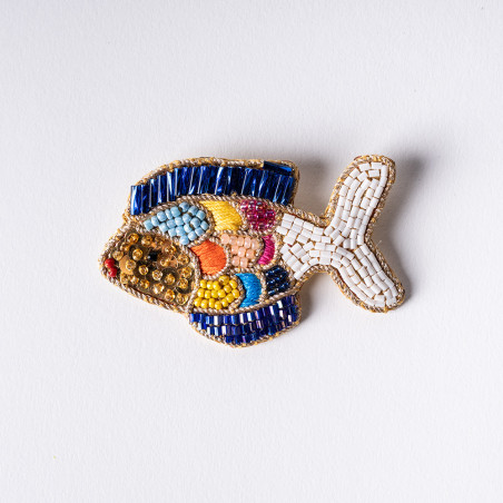 Broche Poisson Brodée