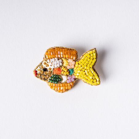 Broche Poisson Brodée