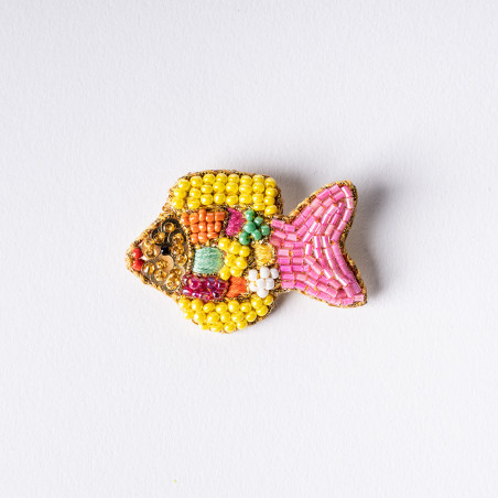 Broche Poisson Brodée