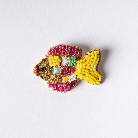 Broche Poisson Brodée