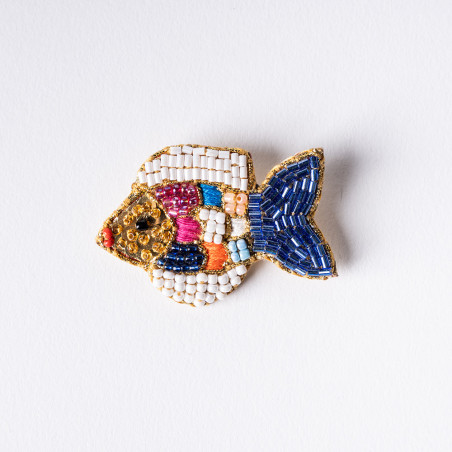 Broche Poisson Brodée