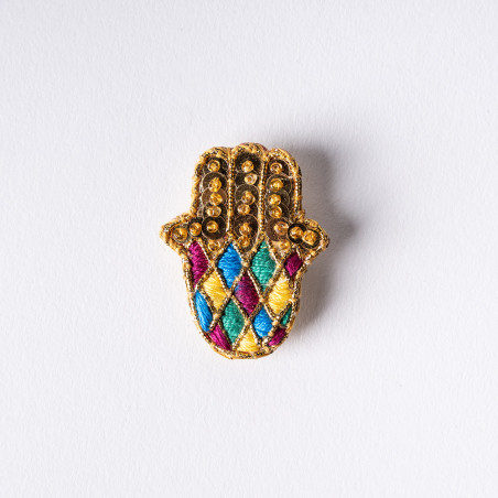 Broche Khomssa Brodée