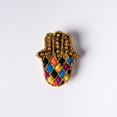 Broche Khomssa Brodée