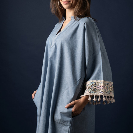 Robe djean avec galon en crochet