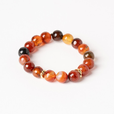 Bracelet cornaline rubanee