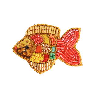 Broche poisson brodée 