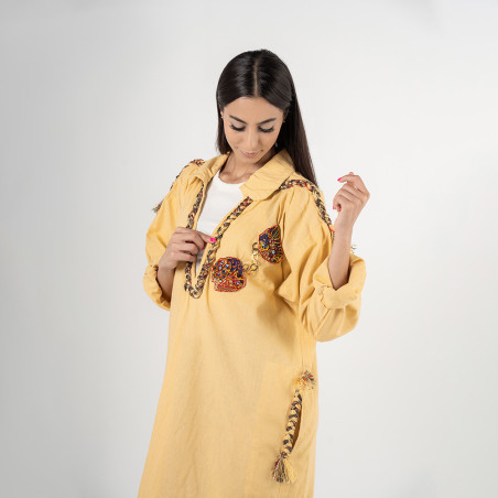 Blouse Djerbienne jaune Kamraya - ArTounsi