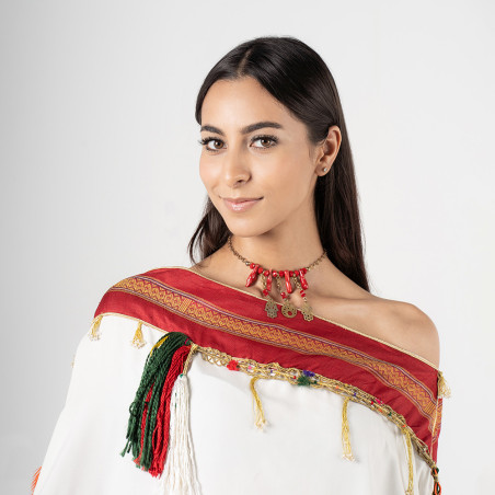 Jebba tunisienne en satin de soie blanc - ArTounsi