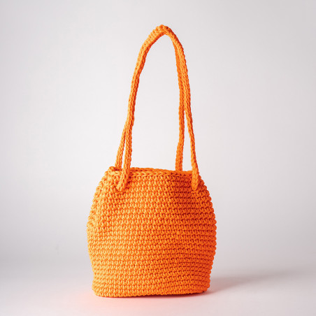 Sac orange fluo en crochet