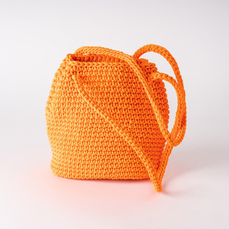 Sac orange fluo en crochet