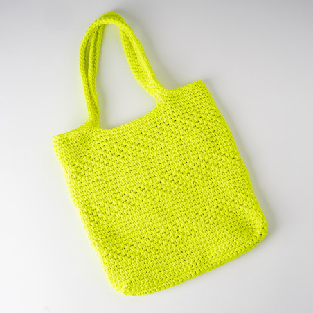 Sac en crochet jaune fluo