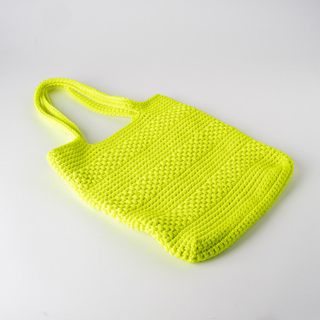 Sac en crochet jaune fluo