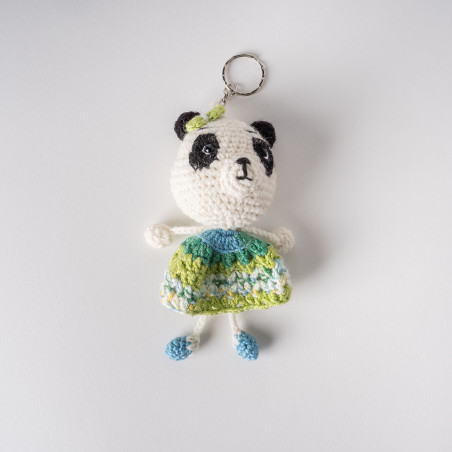 Porte clés en crochet panda