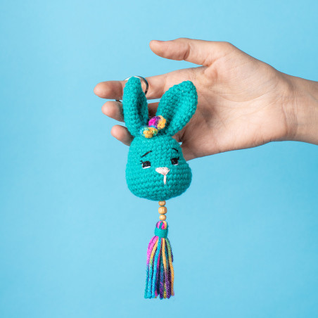 Porte clés en crochet lapin