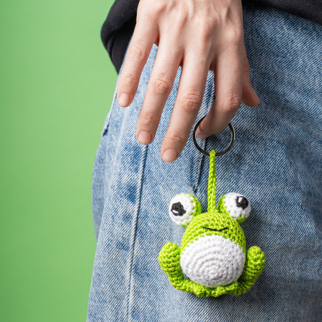 Porte clés en crochet grenouille