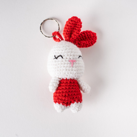 Porte clés en crochet lapin