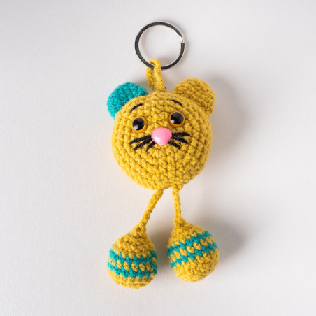 Porte clés en crochet chat