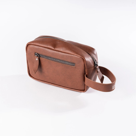 Pochette pour homme en cuir marron