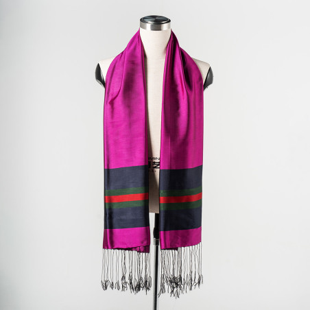 Echarpe en soie fuchsia femme