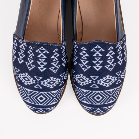 Collection MARINOS : Mocassin en cuir bleu