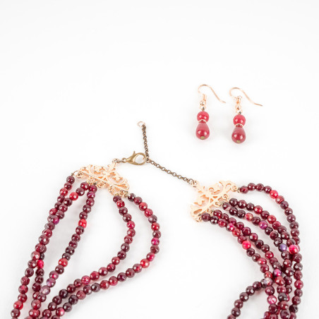 Ras de cou Rouge avec boucles d'oreilles