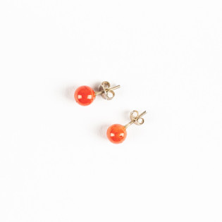 Boucles d'oreilles en vrai corail rouge