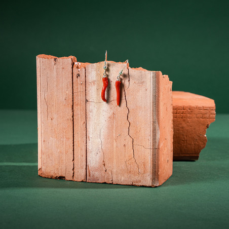 Boucles d'oreilles en vrai corail rouge